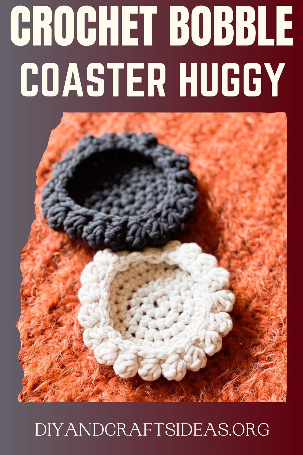 Crochet Bobble Coaster Huggy