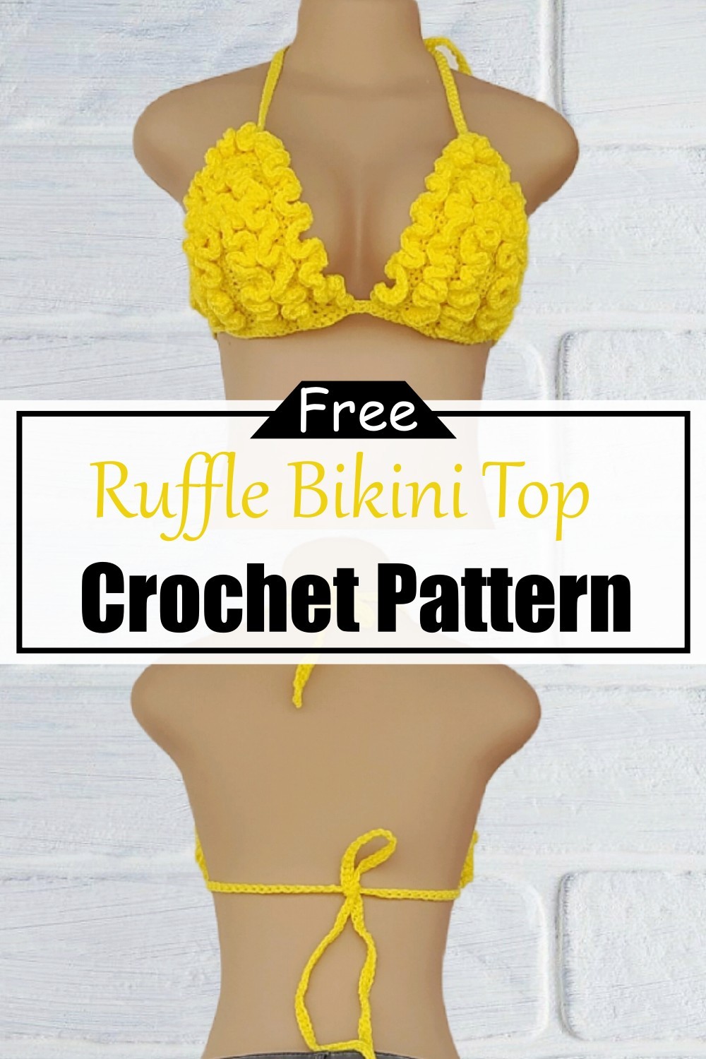 Crochet Ruffle Bikini Top