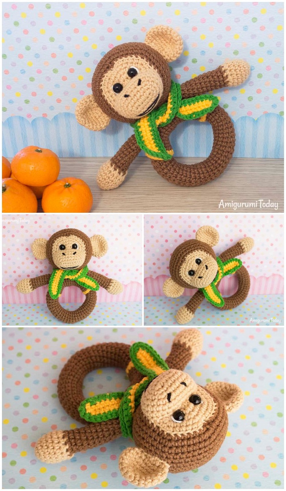 Monkey Baby Rattle Crochet Designed Pattern