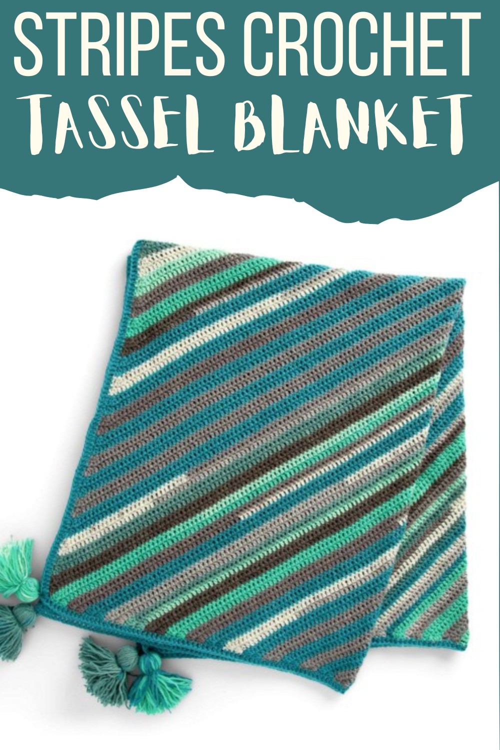 Stripes Crochet Tassel Blanket