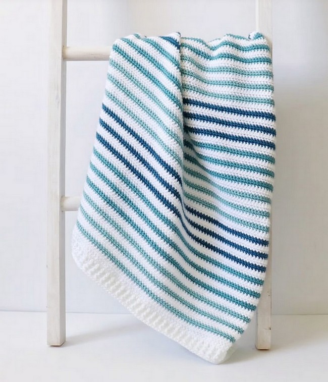Teal Stripes Baby Blanket